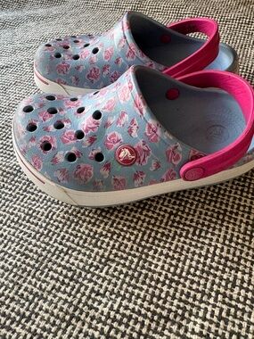 Kids Floral Crocs Size J2